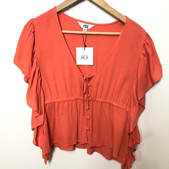 NEW Jack by BB Dakota On a Cruise Ruffle Top - Picture 2 of 4